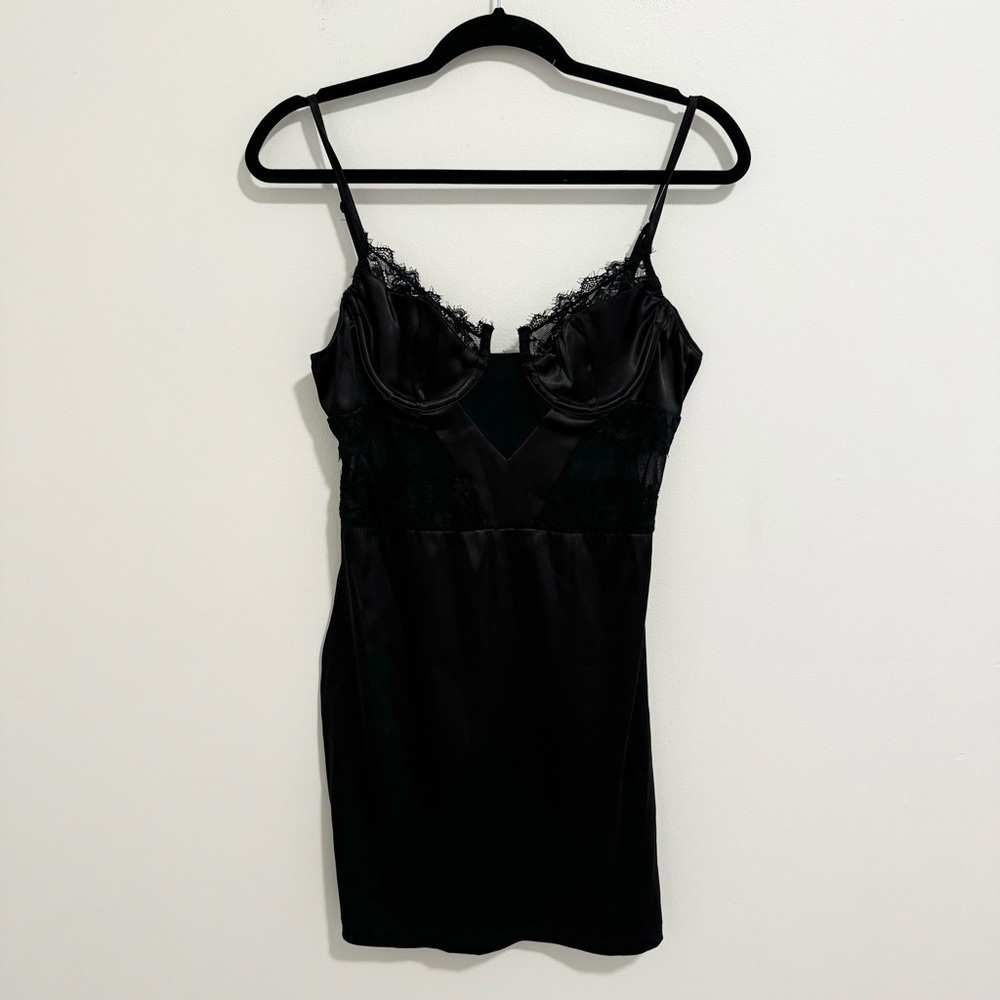 Tic Toc Lace Corset Silky Mini Dress